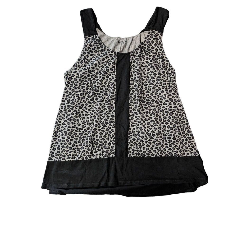 DKNY Animal Print Babydoll Black and White Women's Size Large